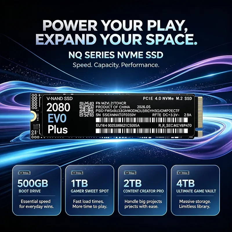 Gaming-SSD 2080 EVO Plus PCIe  - M.2 Nvme 4Tb Pcie 4.0 Ssd recensie en prijs